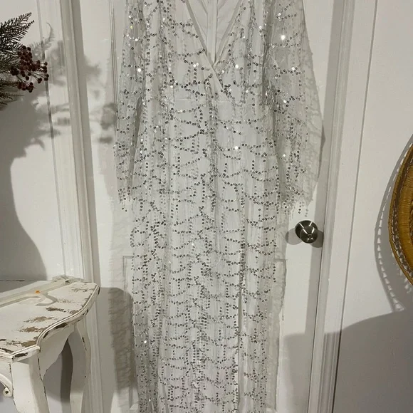 green emerald velvet dress Long Sleeve Short Sequin Sylvia Hoco Dress
